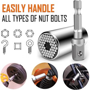 Clé à cliquet et douille universelle - permet de visser et dévisser tous types d