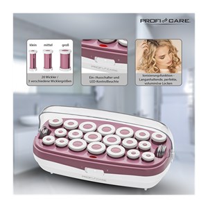 Bigoudis chauffants  blanc et bordeaux proficare pc-lw 3028