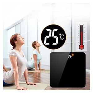 Balance corporelle rechargeable et thermometre d'ambiance herzberg hg04272