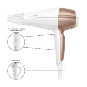 Sèche-cheveux 2200w proficare pc-ht 3010 blanc