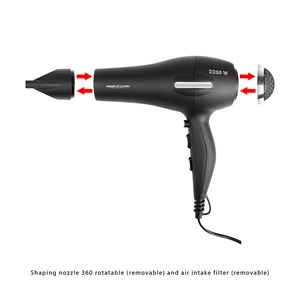 Sèche-cheveux professionnel 2200w proficare pc-ht 3017 noir