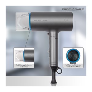Sèche cheveux pliable 1600w proficare pc-ht 3073 bleu
