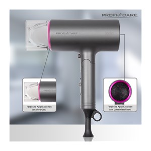 Sèche cheveux pliable 1600w proficare pc-ht 3073 rose