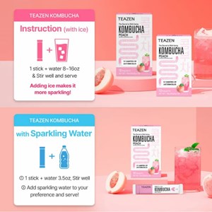 Pack mensuel kombucha pêche : 3 boites teazen tz-pkopehx3