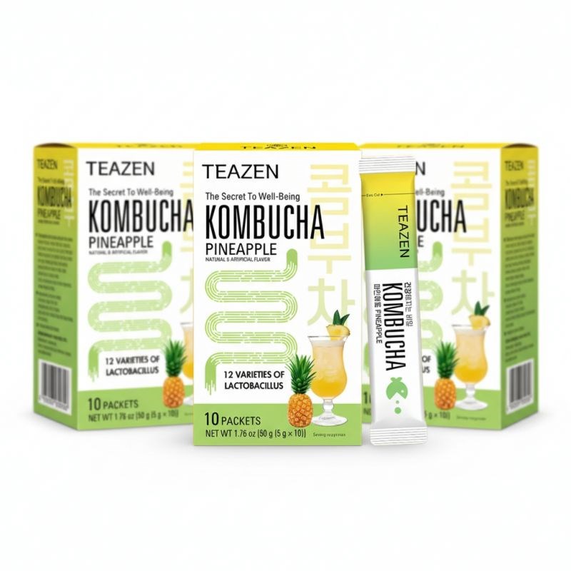 Pack mensuel kombucha ananas : 3 boites teazen tz-pkopiax3