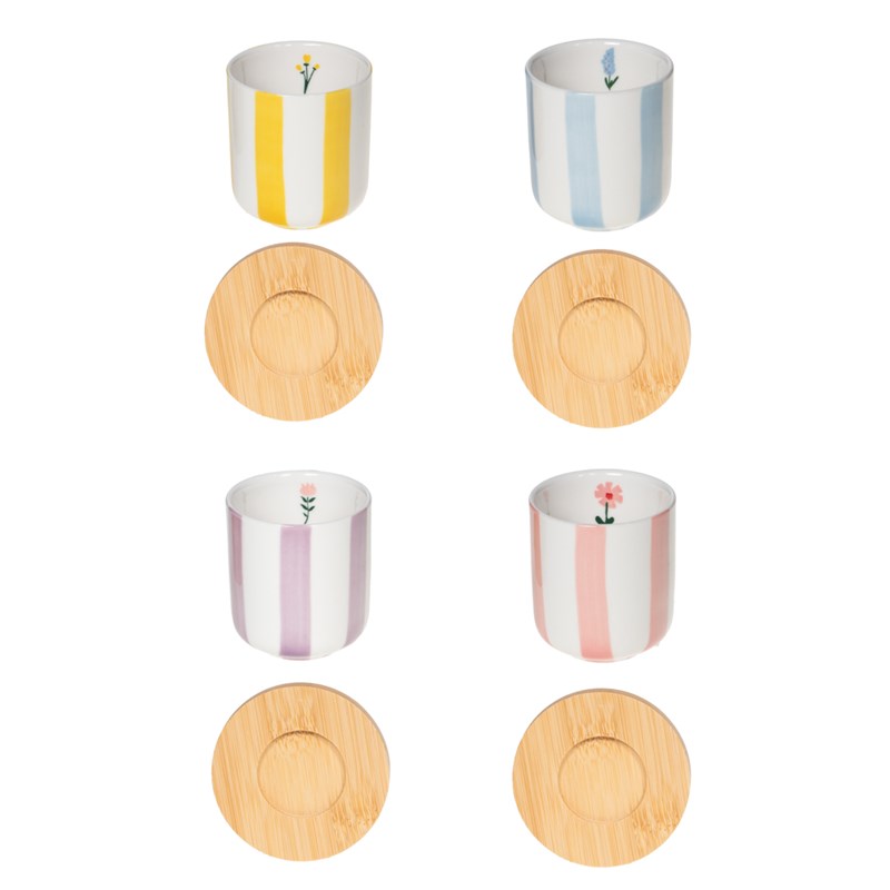 Coffret 4 tasses bandol 5,8 cm