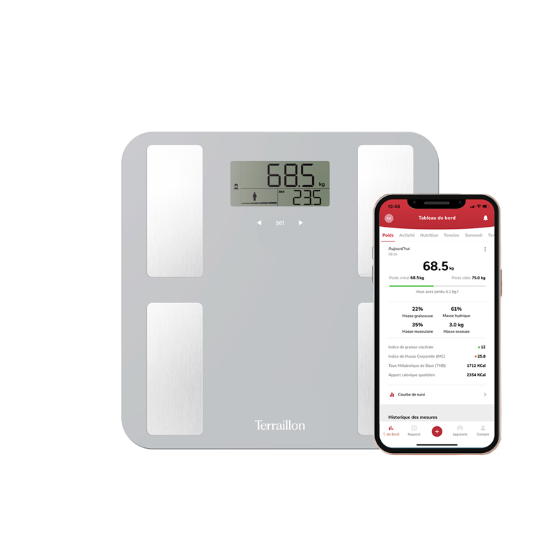 Balance connecté bluetooth smart connect gris (Terraillon) - Couverture