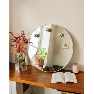 Miroir ivoire rond éclairé n°962