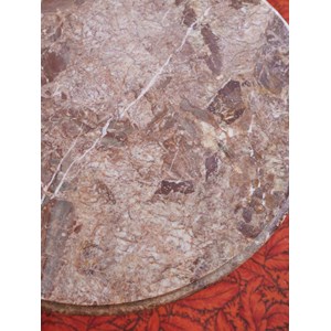 Table d'appoint en marbre rose et métal n°708