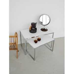 Duo de tables gigognes chromées n°143