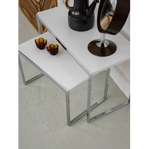 Duo de tables gigognes chromées n°143