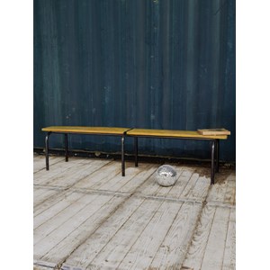 Banc d'école vintage jaune et noir n°344