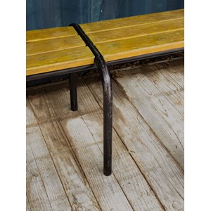 Banc d'école vintage jaune et noir n°344