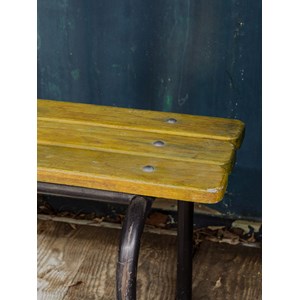 Banc d'école vintage jaune et noir n°344
