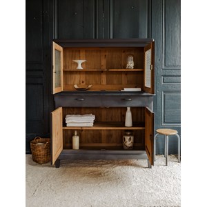 Buffet à deux corps en bois patiné n°723