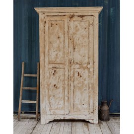 Armoire parisienne en bois patiné beige n°350