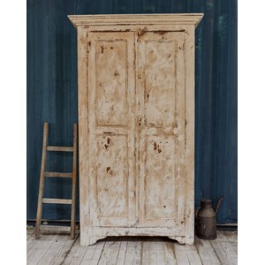 Armoire parisienne en bois patiné beige n°350