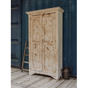 Armoire parisienne en bois patiné beige n°350