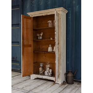 Armoire parisienne en bois patiné beige n°350