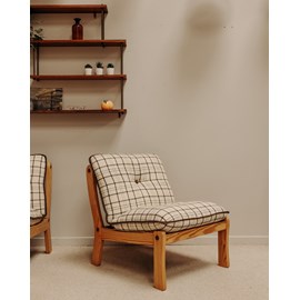 Fauteuil en bois et en tissu n°881