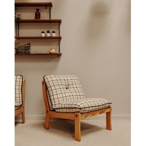 Fauteuil en bois et en tissu n°881