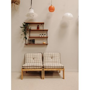 Fauteuil en bois et en tissu n°881