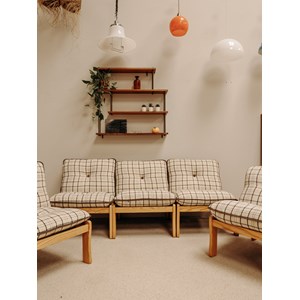 Fauteuil en bois et en tissu n°881