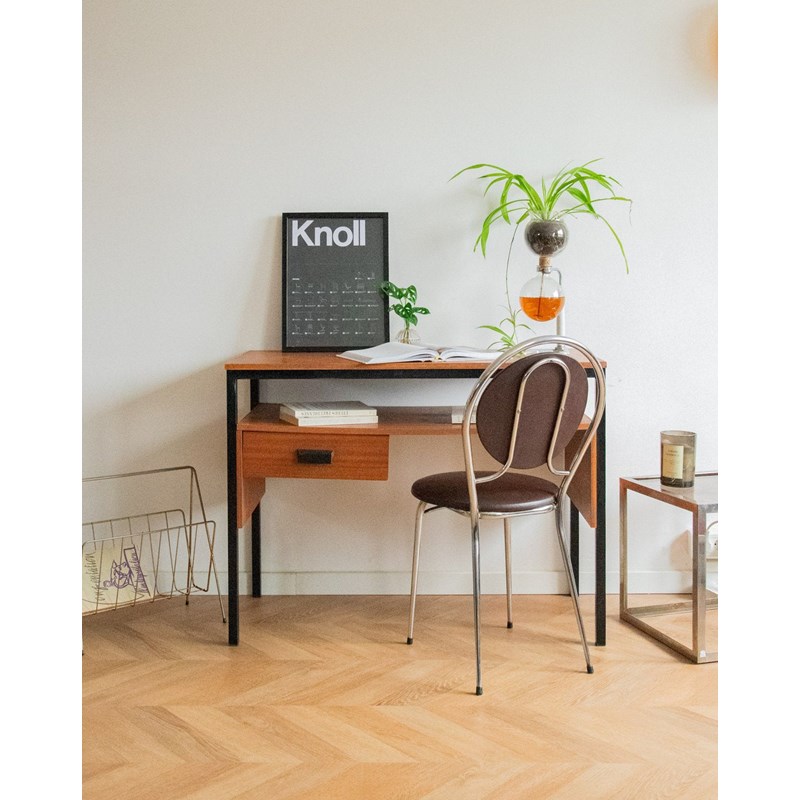 Yvan, le bureau en métal et teck n°495