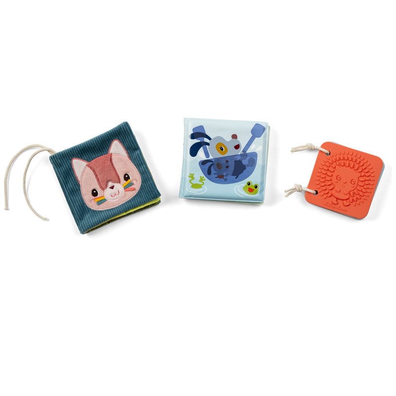 Set de naissance 3 livres sensoriels jardin