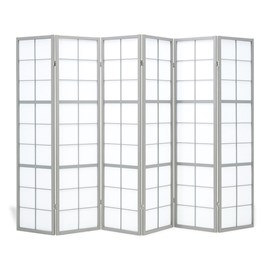 Paravent gris shoji 6 panneau