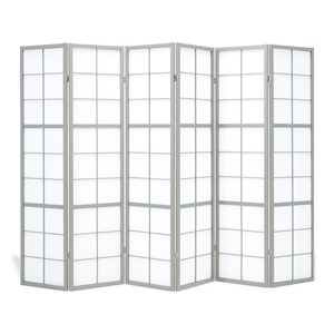 Paravent gris shoji 6 panneau