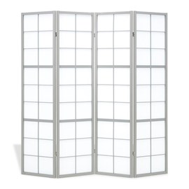 Paravent gris shoji 4 panneaux