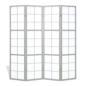 Paravent gris shoji 4 panneaux