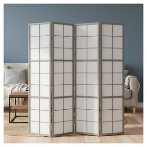 Paravent gris shoji 4 panneaux