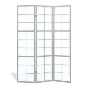 Paravent gris shoji 3 panneaux