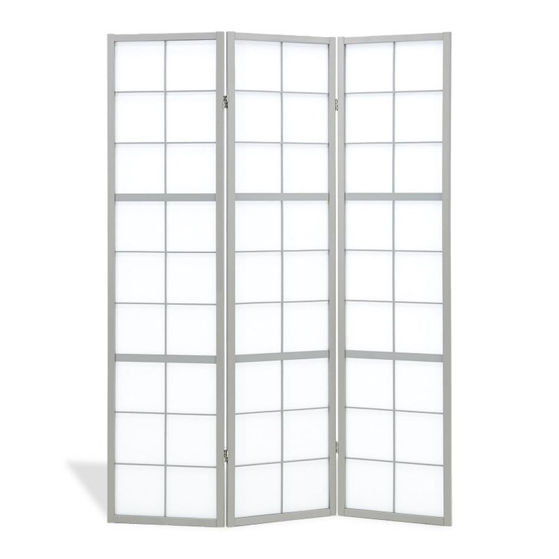 Paravent gris shoji 3 panneaux