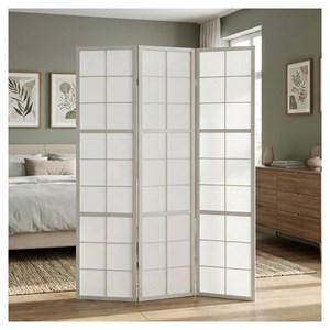 Paravent gris shoji 3 panneaux