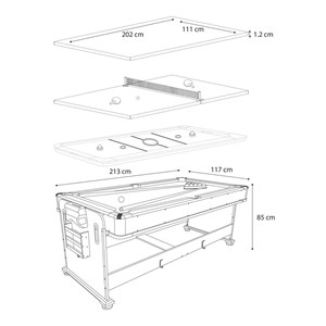 Table multi-jeux cougar 4-en-1 noire