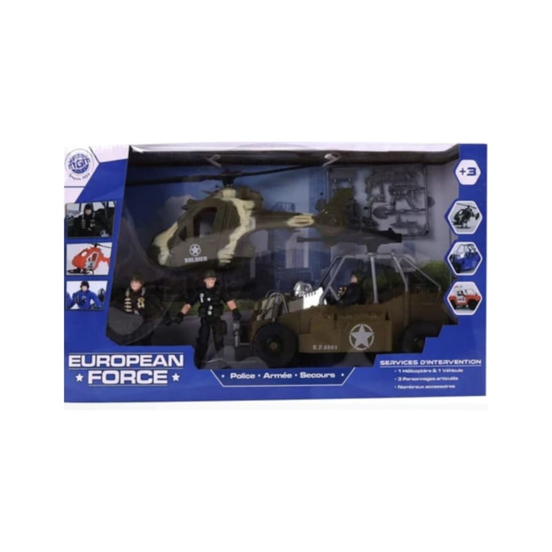 Armee helico et auto - 3 soldats (MGM) - Image 1