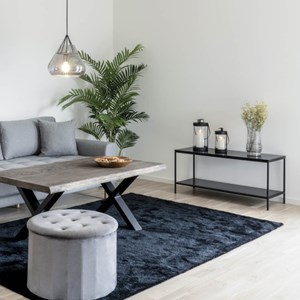 Chic- meuble tv noir et métal 100x45 cm