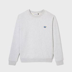 Sweat vintage en coton biologique gris clair XXL