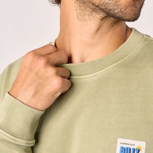 Sweat vintage en coton biologique vert olive S
