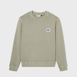 Sweat vintage en coton biologique vert olive S