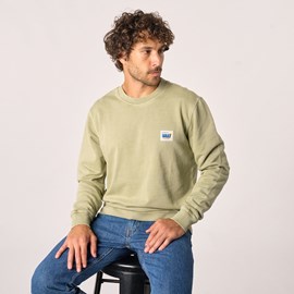 Sweat vintage en coton biologique vert olive