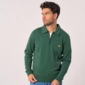 Sweat à col zippé vert S