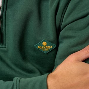 Sweat à col zippé vert S