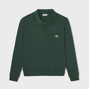 Sweat à col zippé vert S