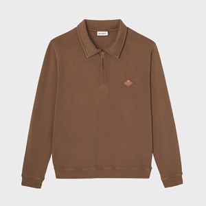 Sweat à col zippé marron S