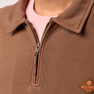Sweat à col zippé marron XXL