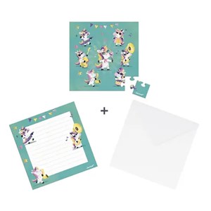 Carte cadeau puzzle 25 pieces licornes